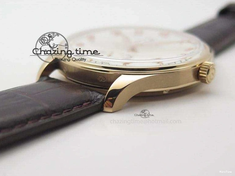 MIROTIME 0422 Compact Portuguese IW545409 RG ZF 1:1 Best Edition White Dial On Brown Leather Strap A 7336